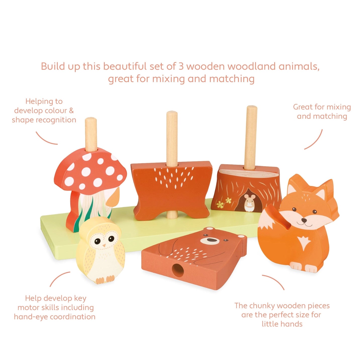 Woodland Wooden Stacking Toy