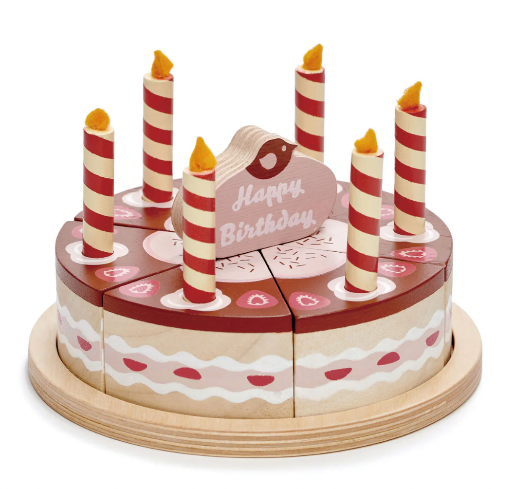 Wooden Chocolate Birthday Cake